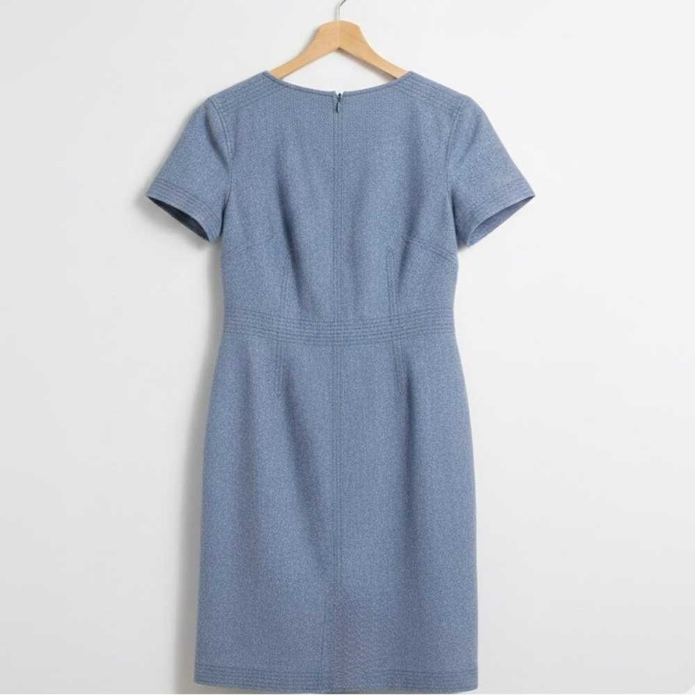 Banana Republic Wool Blend Sheath Dress Women’s 6 Blue Short Sleeve Lined Career - Picture 3 of 8